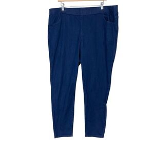 Universal Standard Elastic Waist Pull On Dark Wash Tapered Leg Jeans Large 22-24
